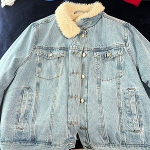 Denim&Co furry Jean jacket